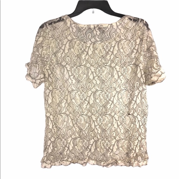 Ann Taylor LOFT Ivory Lace Shirt, Size L - Picture 5 of 6